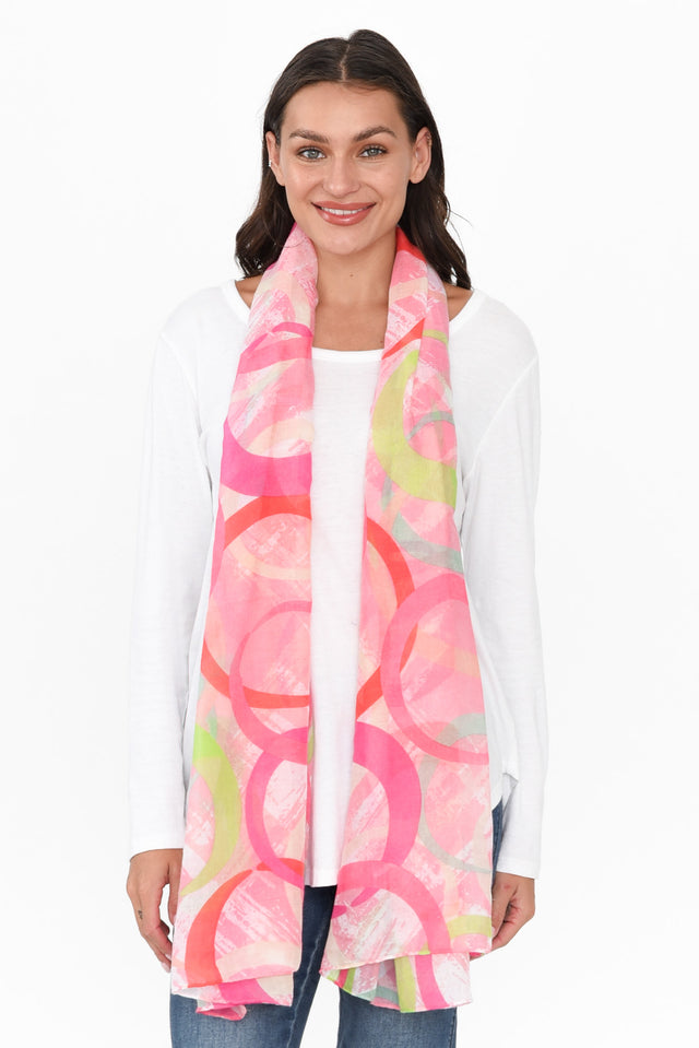 Claris Pink Swirl Scarf