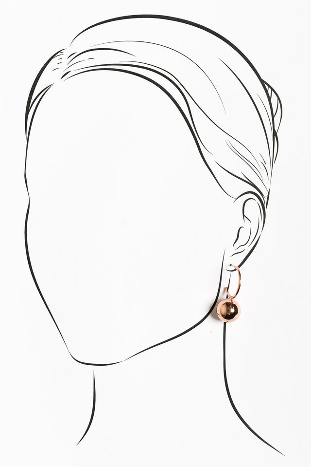 Cleo Rose Gold Ball Hoop Earrings