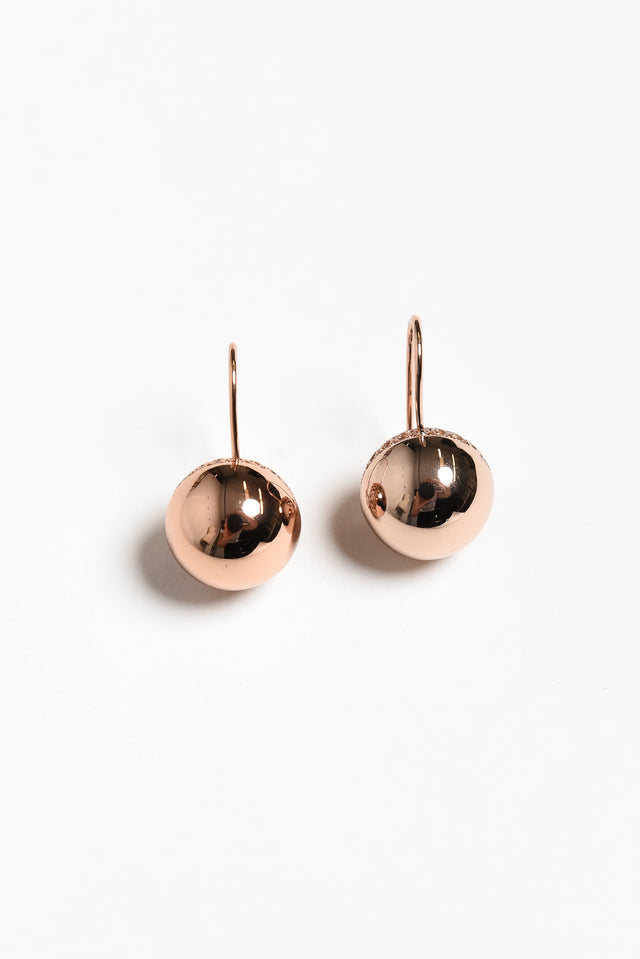 Chelsea Rose Gold Ball Drop Earrings