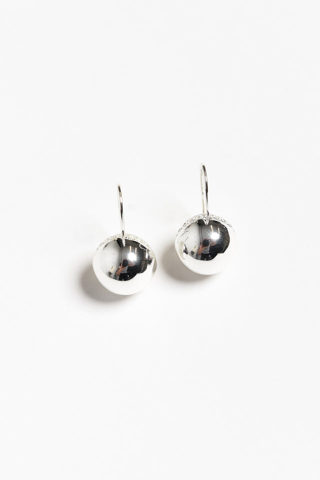 Cleo Silver Ball Hoop Earrings