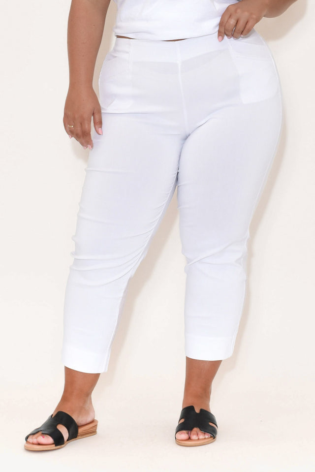 Cody White Stretch Capri Pants image 9