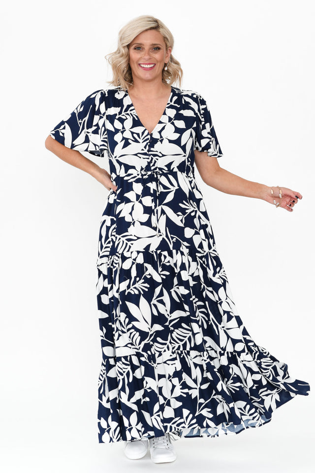 Cooper Navy Floral Tier Dress