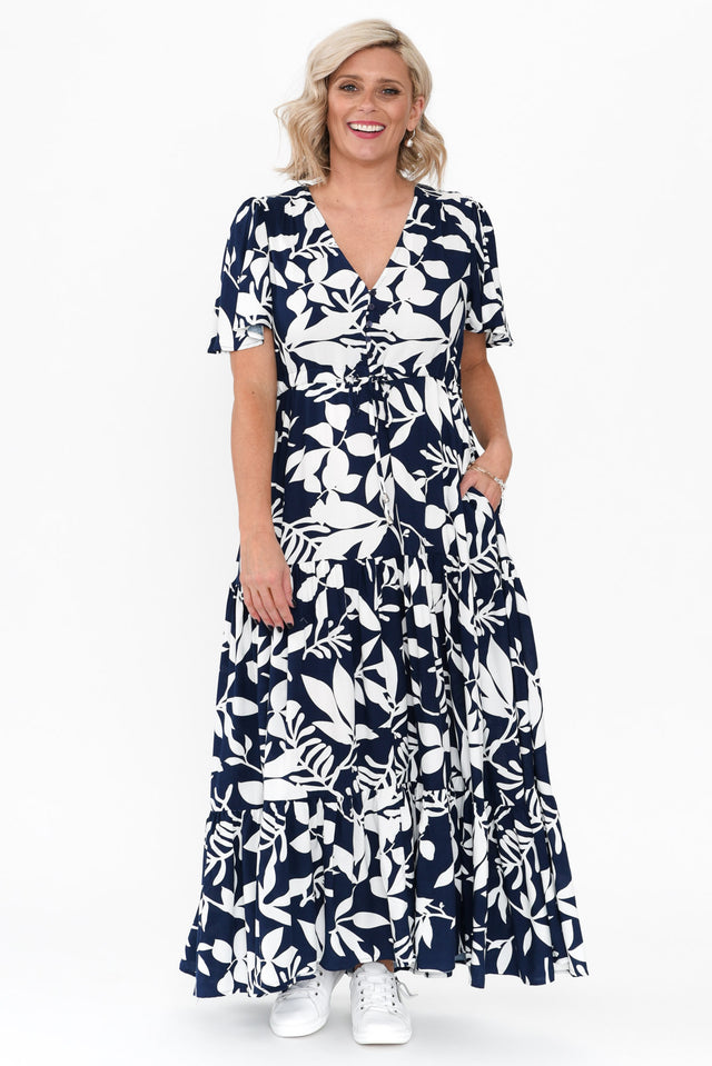 Cooper Navy Floral Tier Dress image 7