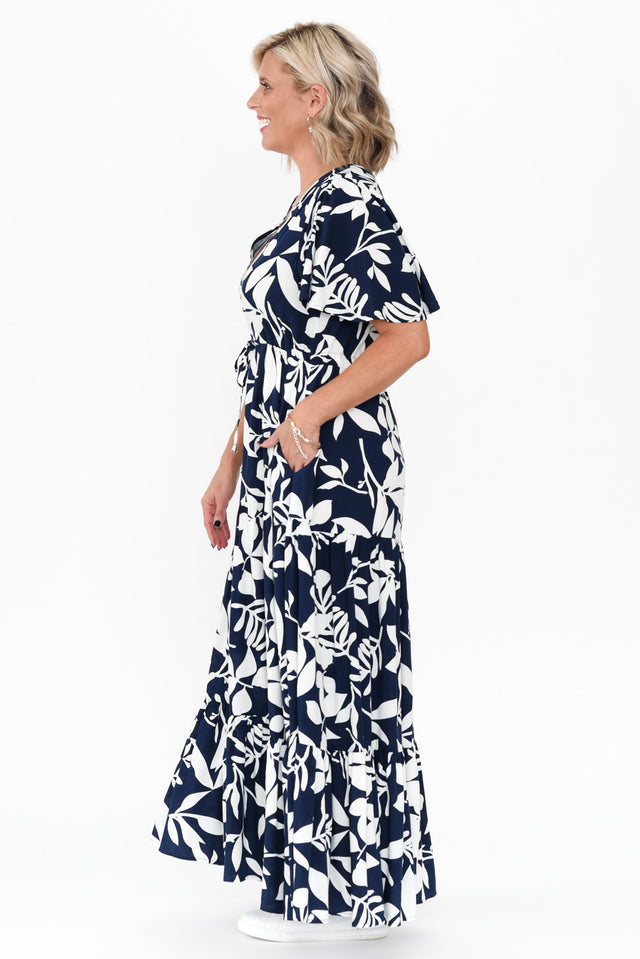 Cooper Navy Floral Tier Dress image 4