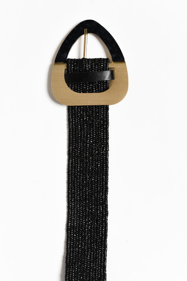 Corten Black Contrast Buckle Woven Belt