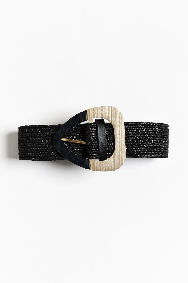 Corten Black Contrast Buckle Woven Belt