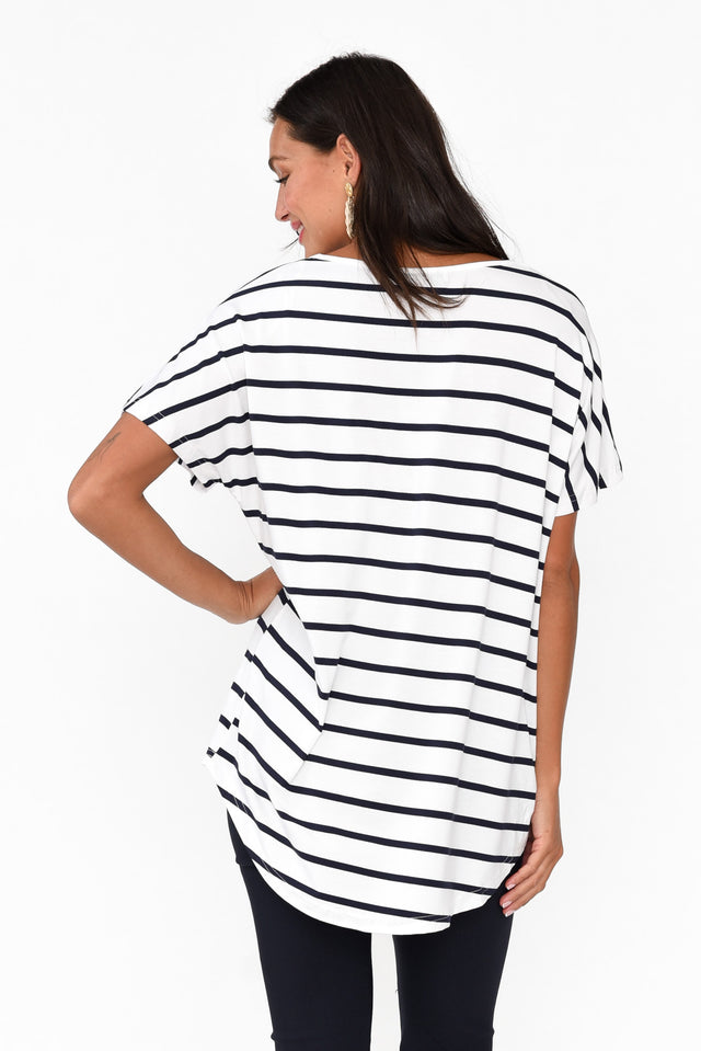 Danya White Stripe Bamboo Top image 6