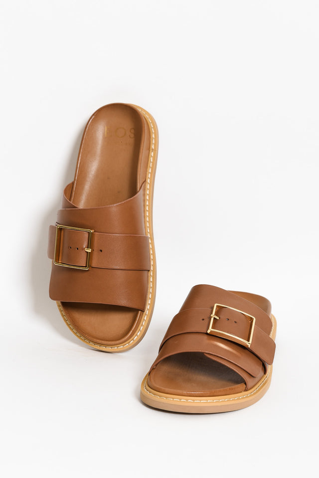 Dede Brandy Leather Buckle Slide image 7