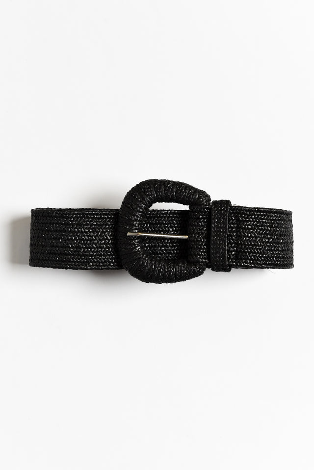 Dia Black Woven Stretch Belt