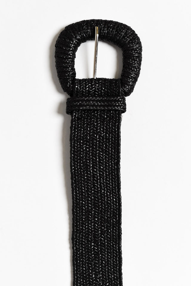 Dia Black Woven Stretch Belt