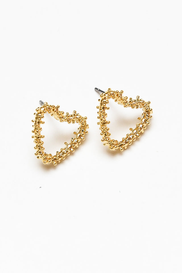 Dorothy Gold Heart Stud Earrings