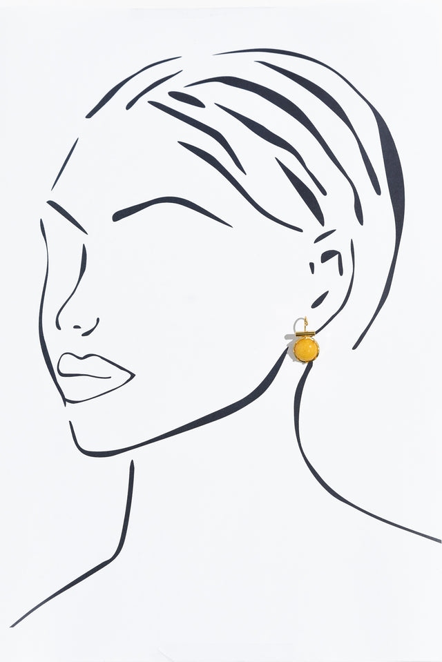 Electra Yellow Stone Hook Earrings