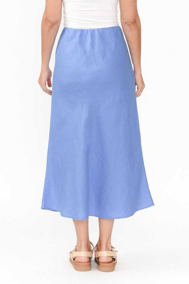 Eleni Blue Linen Blend Skirt image 7