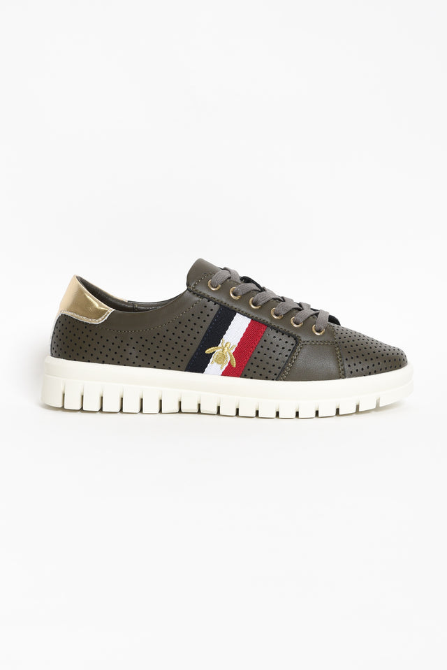 Elope Khaki Bee Leather Sneaker image 4