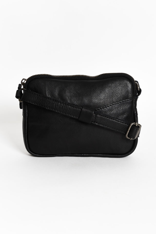 Emma Black Leather Crossbody Bag