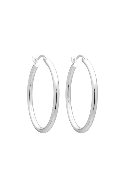 Erika Silver Hoop Earrings