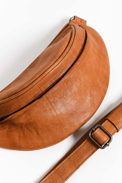 Escape the Ordinary Tan Leather Sling Bag