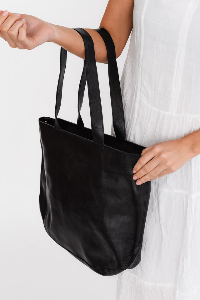 Fenna Black Leather Tote image 5