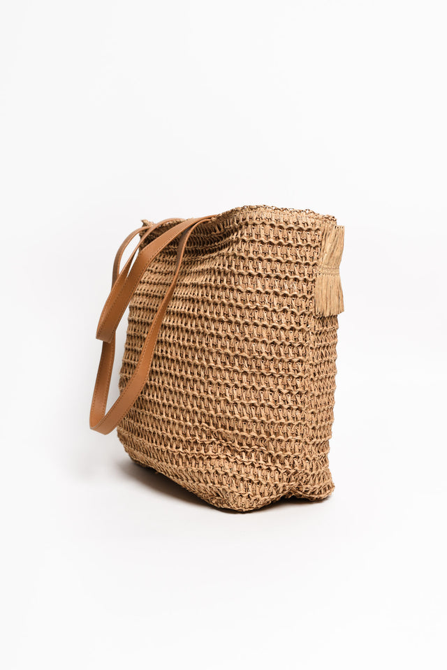 Fenton Tan Straw Tote Bag