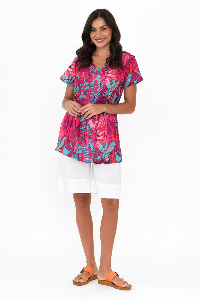 Fia Pink Jungle Crinkle Cotton Top banner image