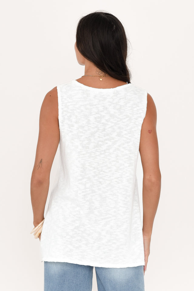 Finley White Cotton Knit Tank image 6