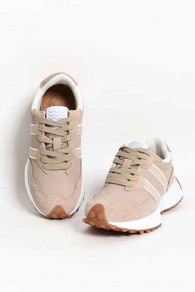 Flex Nude Stripe Leather Sneaker