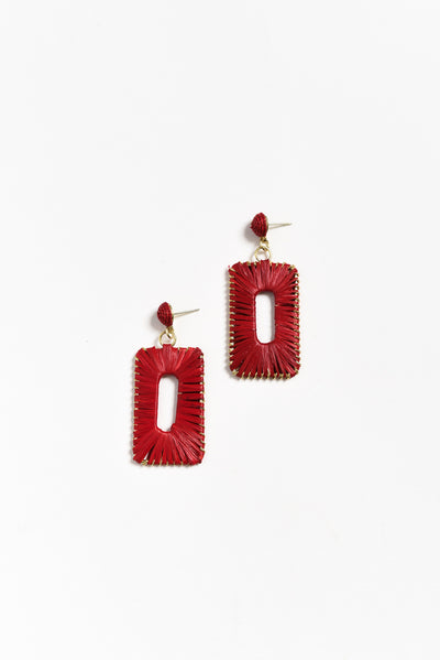 Florentine Red Woven Drop Earrings