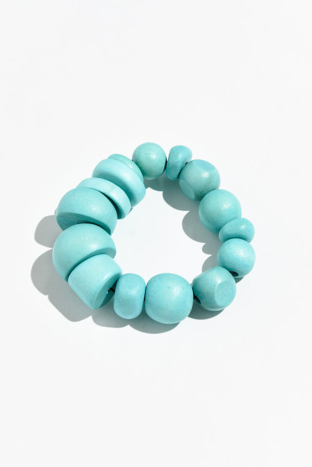 Forster Aqua Wood Beaded Bracelet