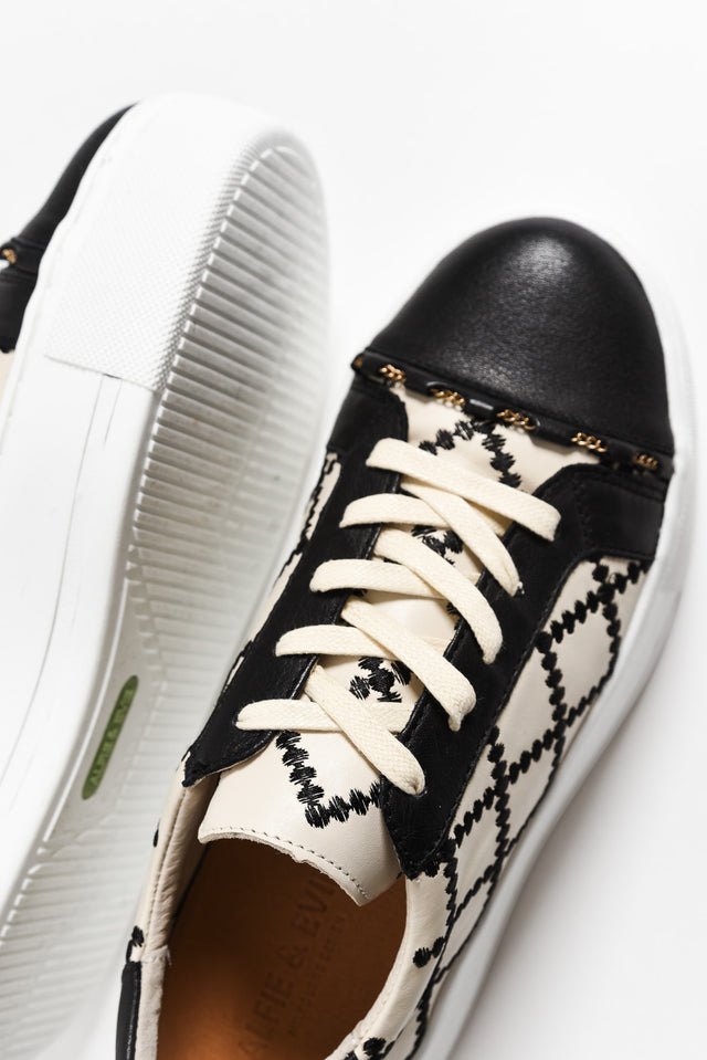 Frankie Black Leather Platform Sneaker image 3