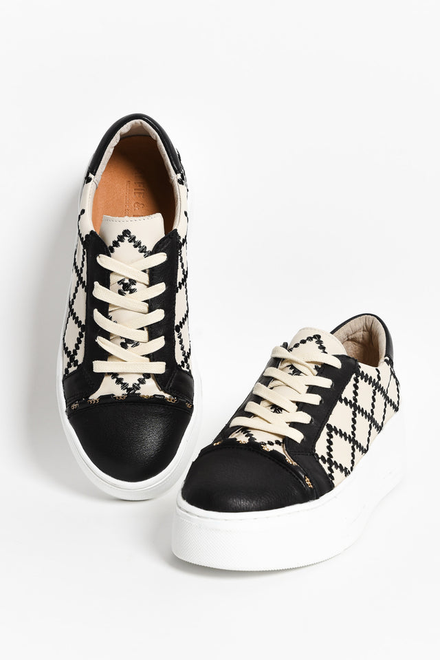 Frankie Black Leather Platform Sneaker