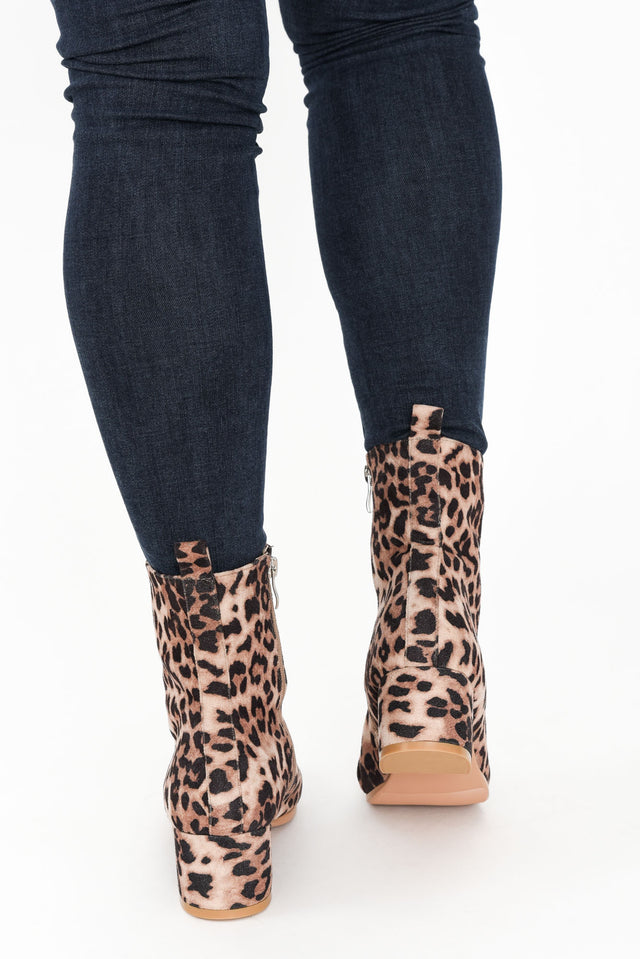 Fruity Tan Leopard Heeled Boot image 6