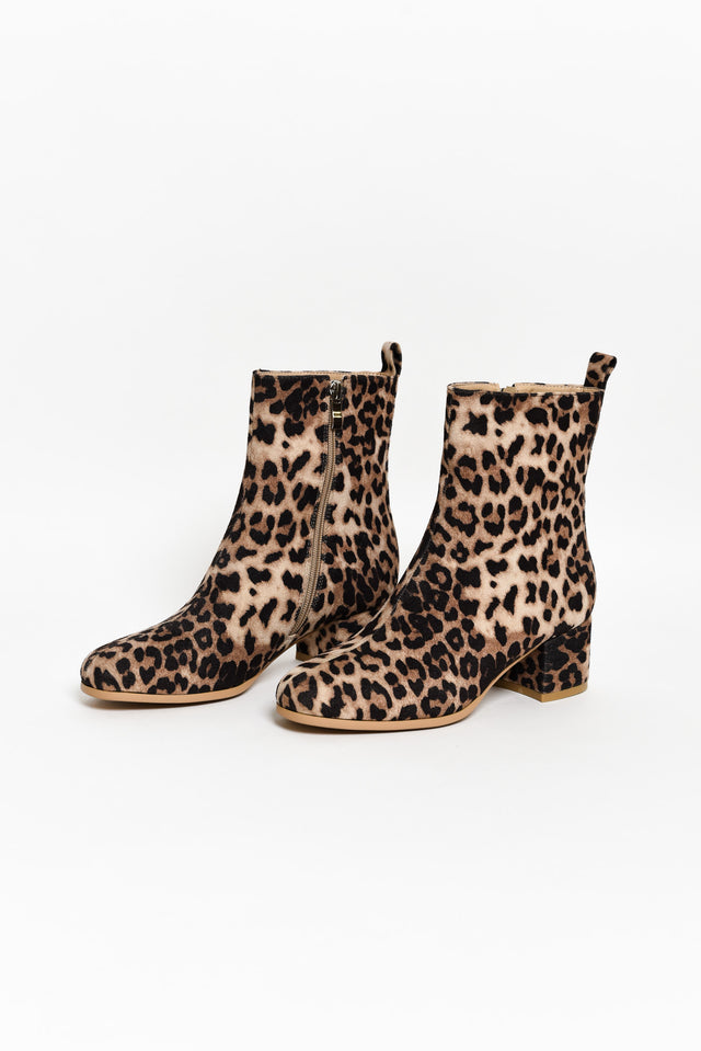 Fruity Tan Leopard Heeled Boot