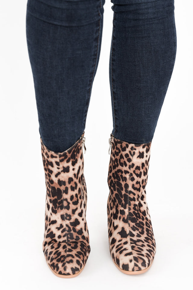 Fruity Tan Leopard Heeled Boot image 3