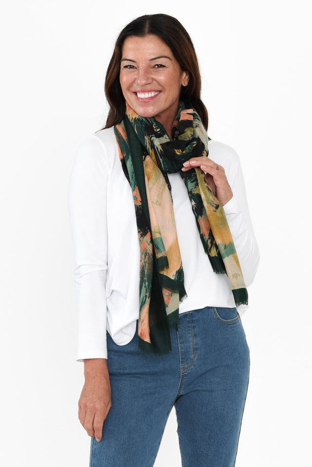 Fusion Teal Abstract Scarf