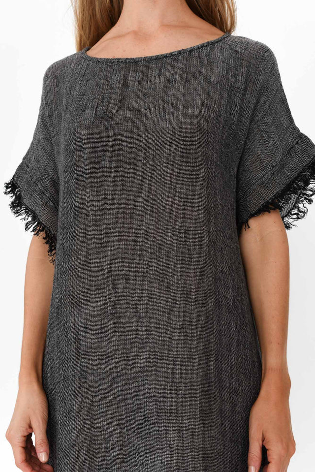 Galene Charcoal Linen Dress image 7