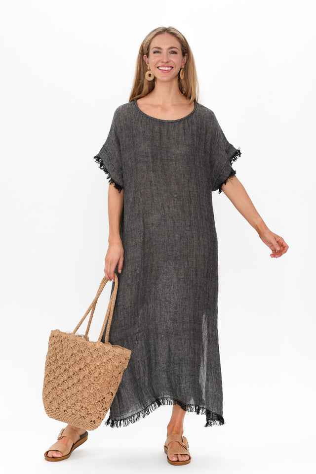 Galene Charcoal Linen Dress image 1