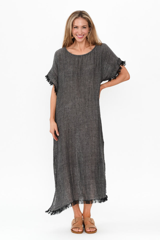 Galene Charcoal Linen Dress image 4