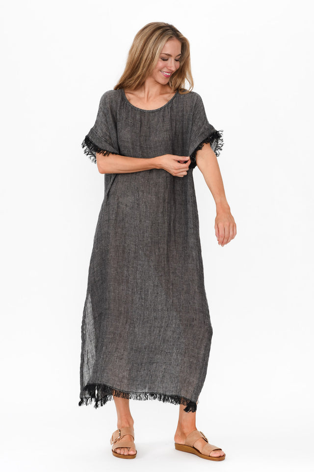 Galene Charcoal Linen Dress image 8