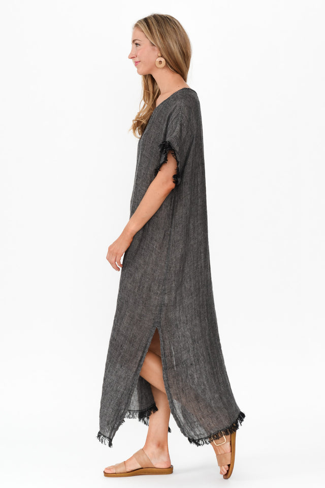 Galene Charcoal Linen Dress image 5