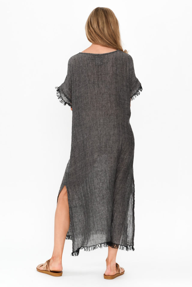 Galene Charcoal Linen Dress image 6