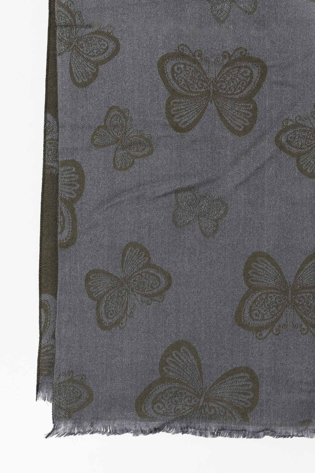 Gania Khaki Butterfly Scarf image 3