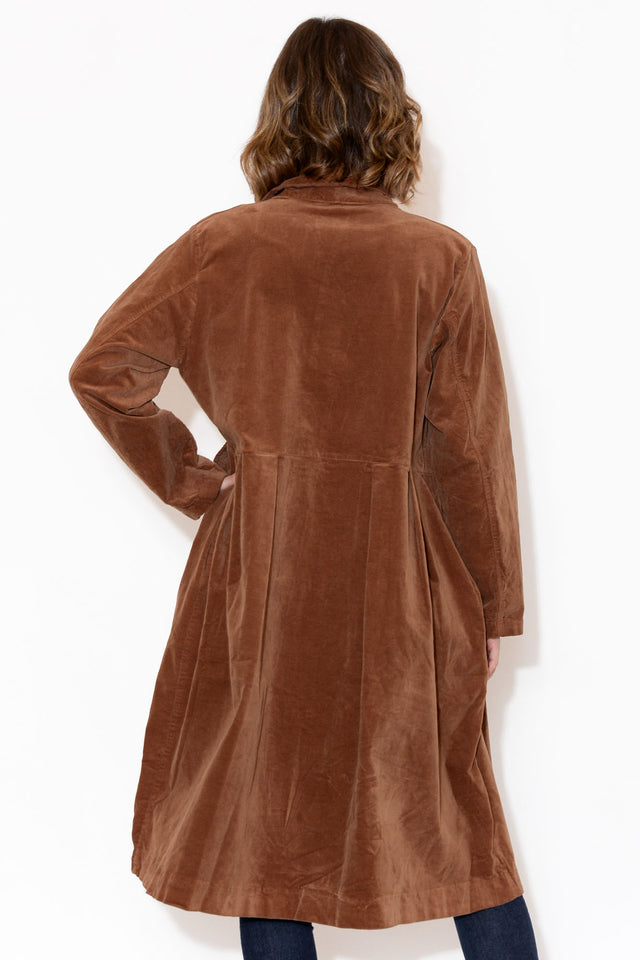 Genevieve Brown Velvet Coat image 4