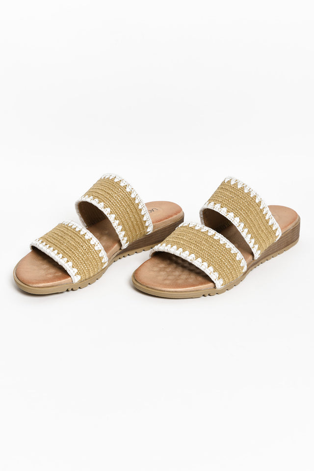 Gister Natural Contrast Woven Slide