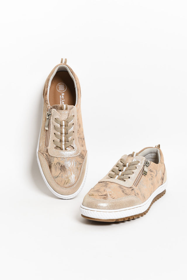 Glamper Blush Abstract Leather Sneaker