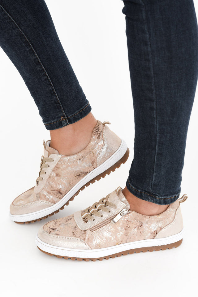 Glamper Blush Abstract Leather Sneaker