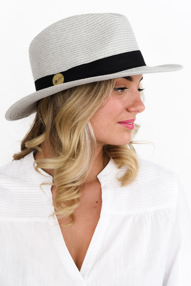 Grey Wide Brim Travel Fedora