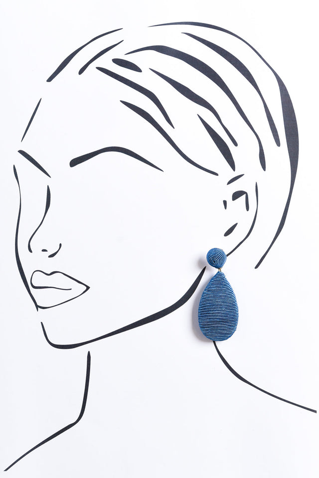 Hailey Blue Teardrop Earrings