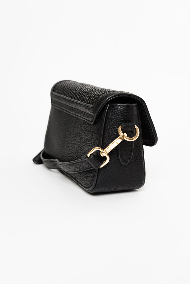 Hattie Black Weave Crossbody Bag