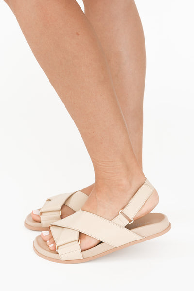 Haylow Stone Leather Crossover Sandal