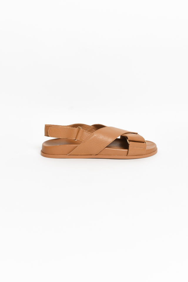 Haylow Tan Leather Crossover Sandal image 3